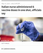 در یک اتفاق نادر یک پرستار ایتالیایی به اشتباه 6 دوز واکسن را در یک بار به یک فرد 23  ساله تزریق کر...