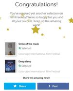 ‎ حضور دو فیلم لبخند ماسک و خواب عمیق در فستیوال بین المللی Colortape International Film Festival ا...