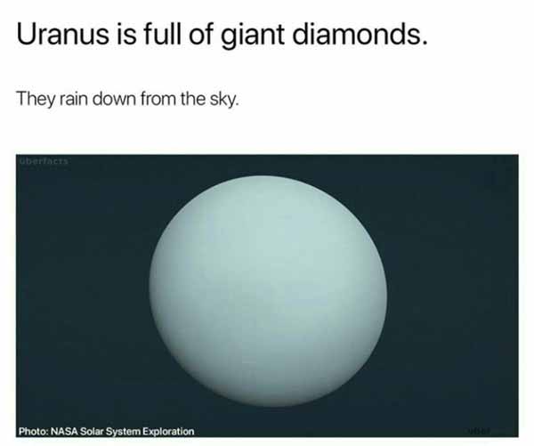 جالبه که بدانید سیاره ی اورانوس سرشار از الماس ها