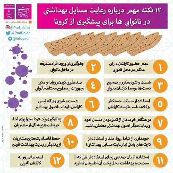 12 نکته مهم درباره رعایت مسایل بهداشتی در نانوایی