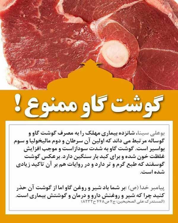 ابو علی سینا شانزده بیماری مهلک را به مصرف گوشت گ