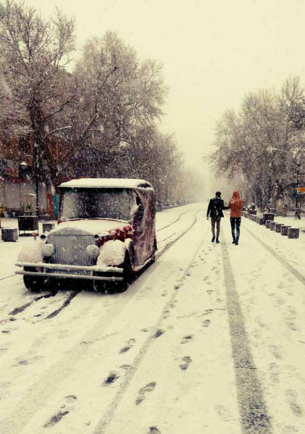 بارش برف در همدان ثبت روح الله صالحی بارش_برف همد