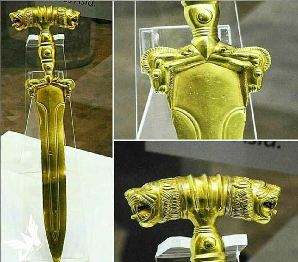 شمشیر بسیار زیبای هخامنشی از طلای ۲۴ عیار ساخته ش