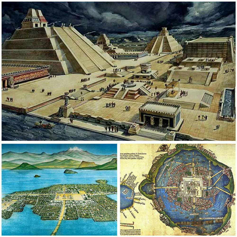 تصاویر و شواهد تاریخی نشان داده شهر  Tenochtitlan