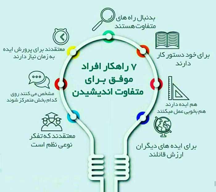 هفت راهکار افراد موفق برای متفاوت اندیشیدن موفقیت