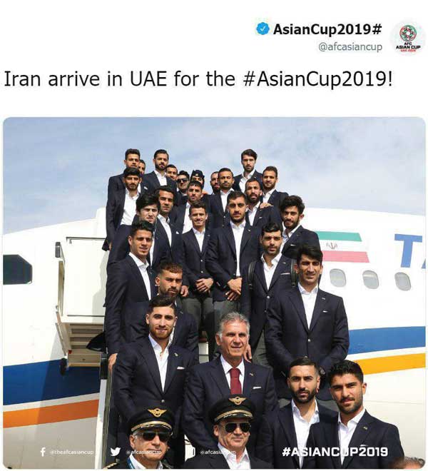 بازتاب ورود کاروان تیم ملی ایران به امارات در صفح