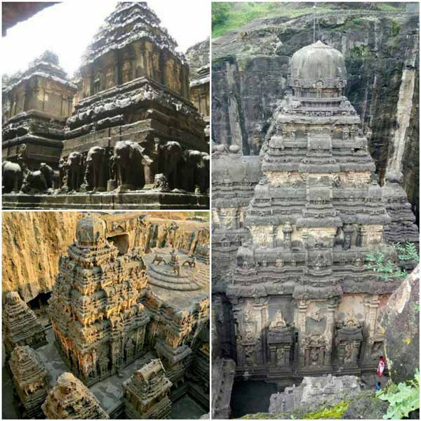 معبد کایلاسا در کشور هند که بیش از ۳۶ متر ارتفاع 
