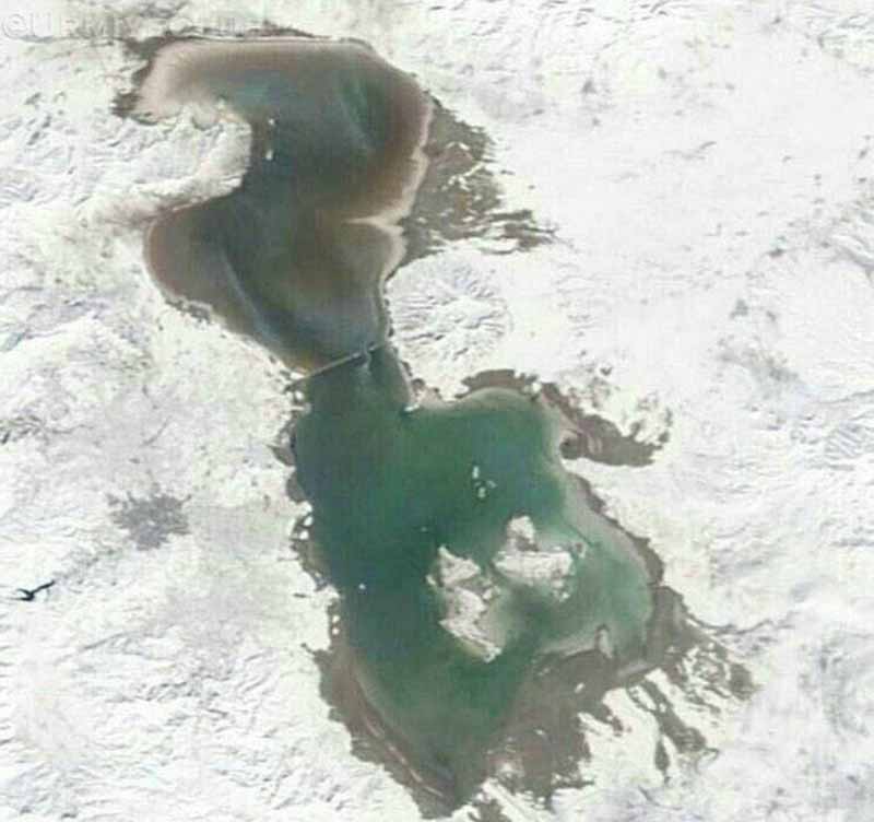 برف در اطراف دریاچه ارومیه دریاچه_ارومیه 