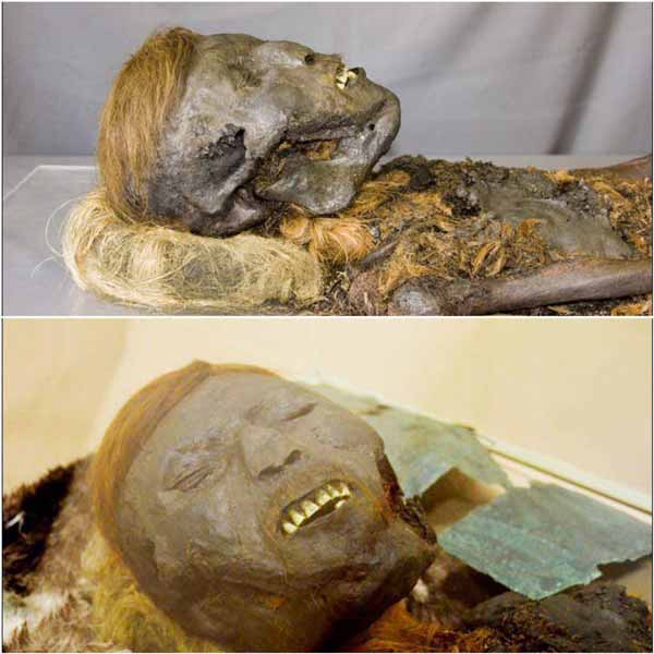 اين مويايى ۱۰۰۰ ساله كه بدنش بوسيله لايه اى از مس