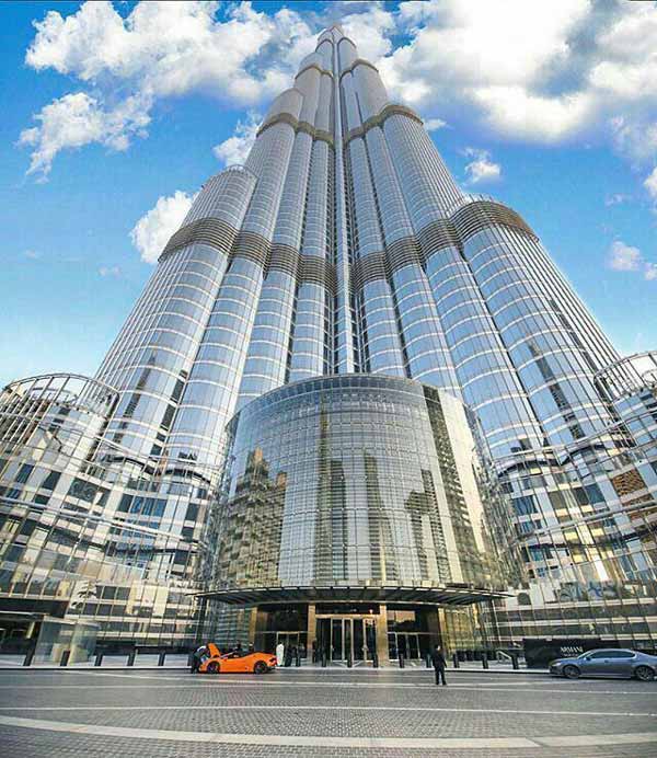 برج_خلیفه_دبی بلندترین آسمان خراش به ارتفاع 828 م