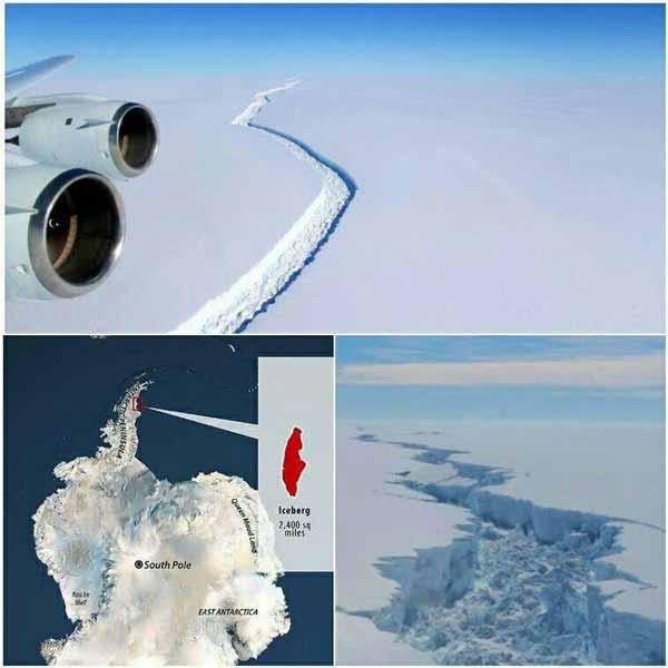 تصاویر کوه یخ عظیم  یک  تریلیون تُنی به وسعت 5800