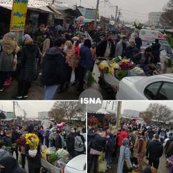 ازدحام عجیب مردم در بازار گل تهران + عکس