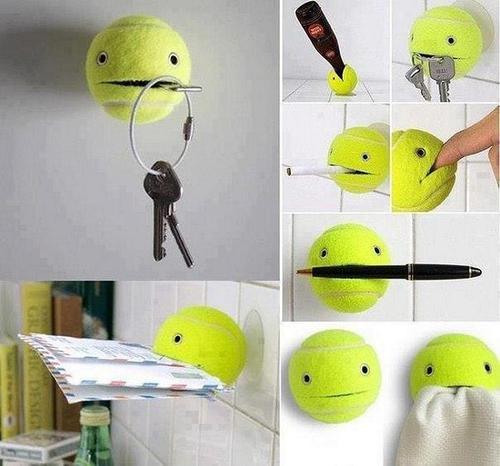 استفاده بانمک و خلاقانه از توپ تنیس در دکور منزل 