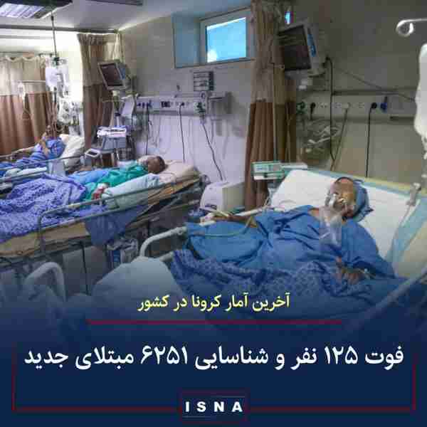 وزارت بهداشت ◾از دیروز تا امروز ۲۶ آبان ۱۲۵ بیمار