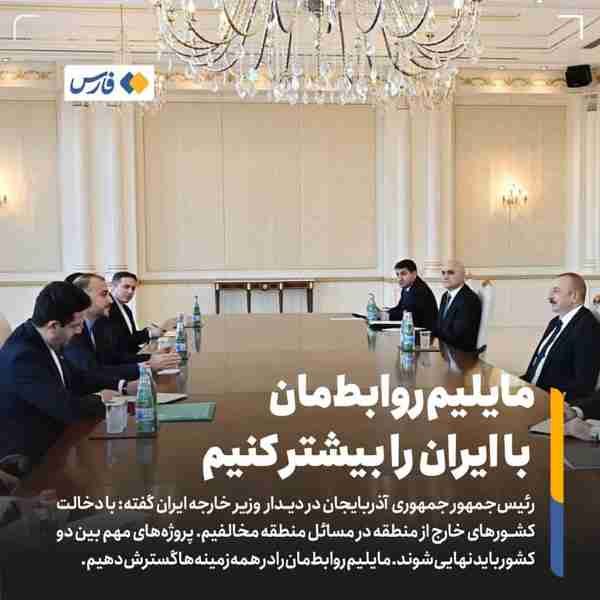 ‌ رئیس‌جمهور جمهوری آذربایجان در دیدار  وزیر خارج