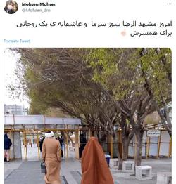 عاشقانه یک روحانی برای همسرش در خیابان های مشهد  