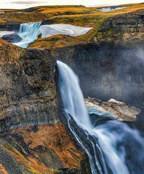 ایسلند  آبشار Háifoss زیبا  دلنشین و سحرانگیز    