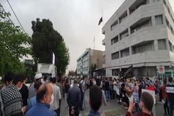 تجمع دانشجویی مردمی مقابل سفارت افغانستان در تهران