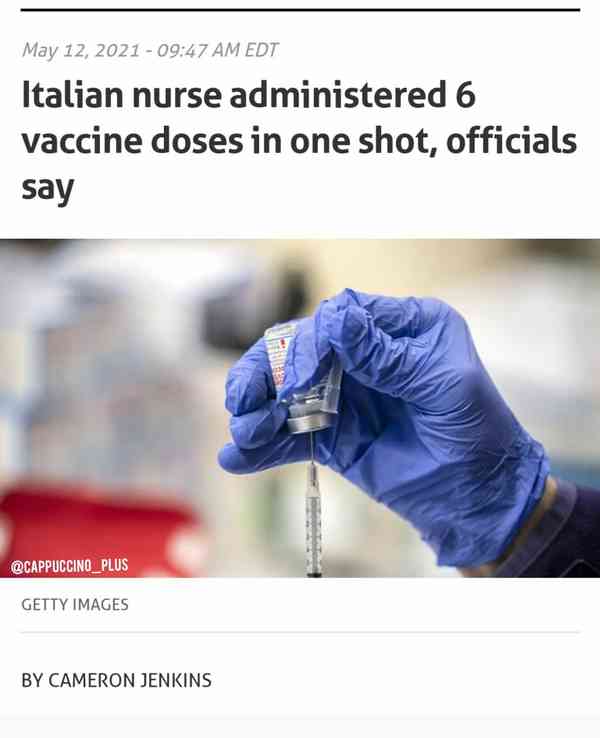 در یک اتفاق نادر یک پرستار ایتالیایی به اشتباه 6 