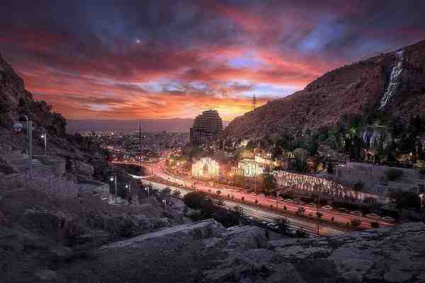 Epic Sunset over the Historic Gate of Quran in Sh