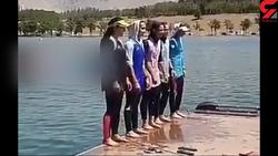 شیرجه زدن دختران قایقران ایران در آب + فیلم