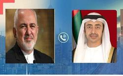 رایزنی تلفنی وزیران امور خارجه ایران و امارات در 