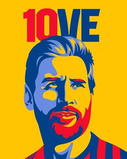 پوستر بارسلونا برای قدردانی از مسی