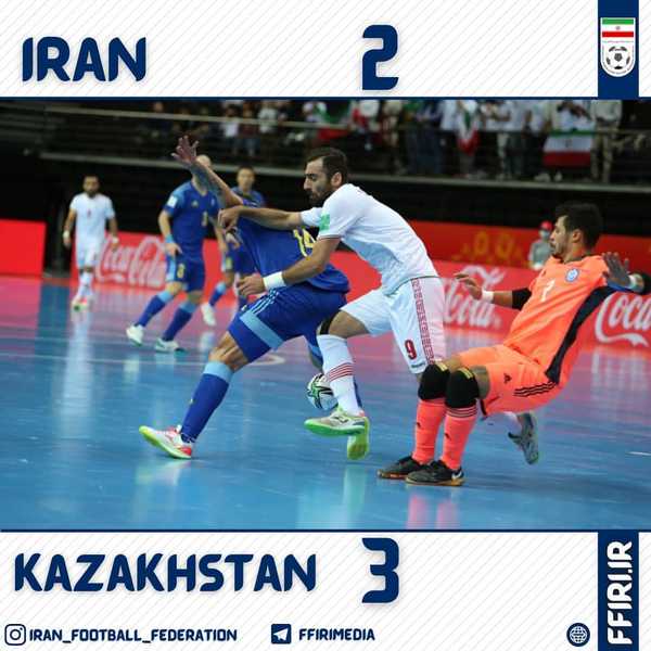 تیم ملی فوتسال با قبول شکست مقابل قزاقستان در مرح