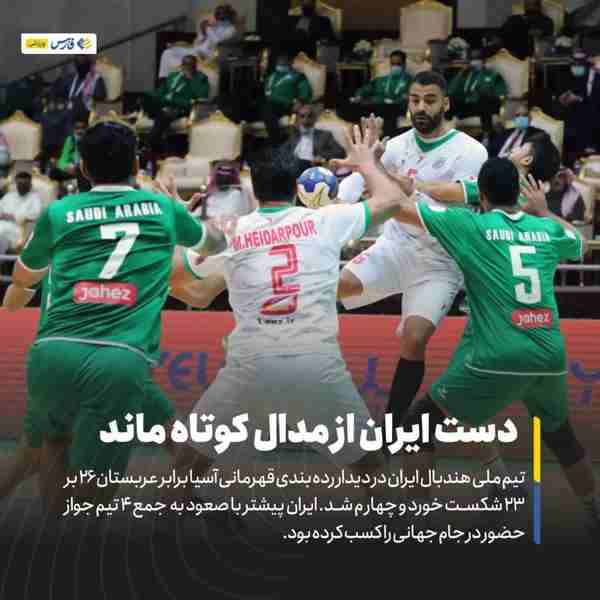 ‌ تیم‌ملی هندبال ایران در دیدار رده‌بندی قهرمانی 