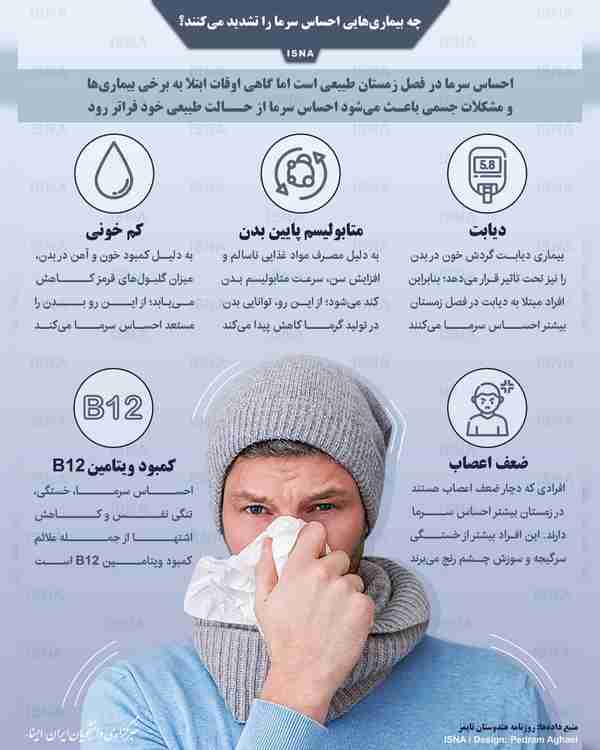 چه بیماری‌هایی احساس سرما را تشدید می‌کنند  ◾احسا